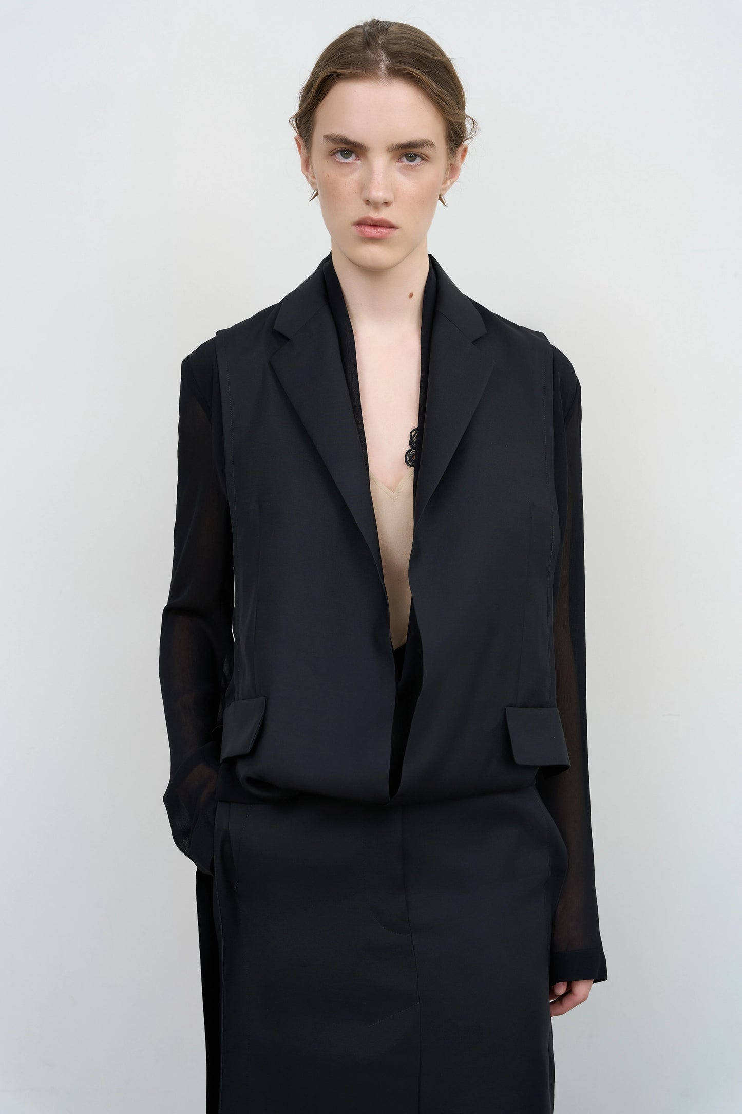 LAYERED TUCKED-HEM JACKET