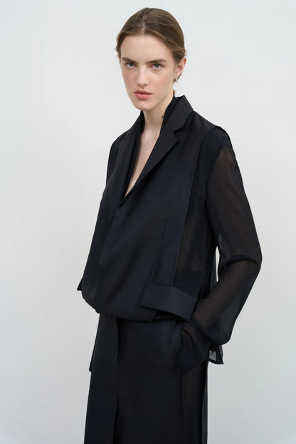 LAYERED TUCKED-HEM JACKET