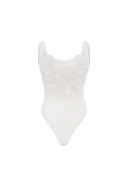 WHITE TINY PEONY BODYSUIT
