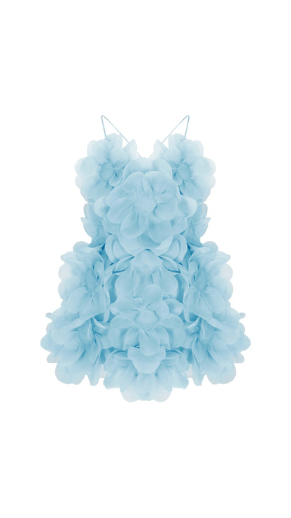 PEONY PASSION DRESS IN CRISP BLUE