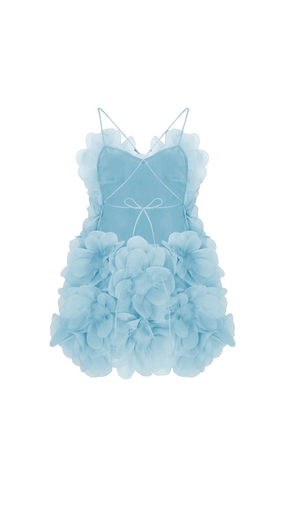 PEONY PASSION DRESS IN CRISP BLUE