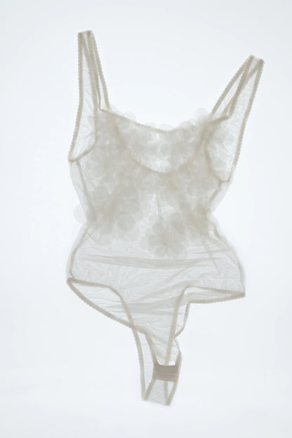 WHITE TINY PEONY BODYSUIT