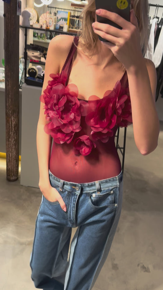 PEONY PURE BODYSUIT CHERRY