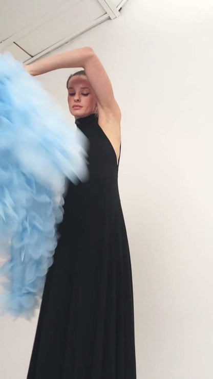 PEONY SOFT BOMBER JACKET IN CRISP BLUE