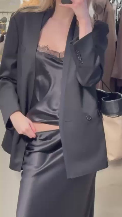 SAVIA LACE SILK MIDI SKIRT