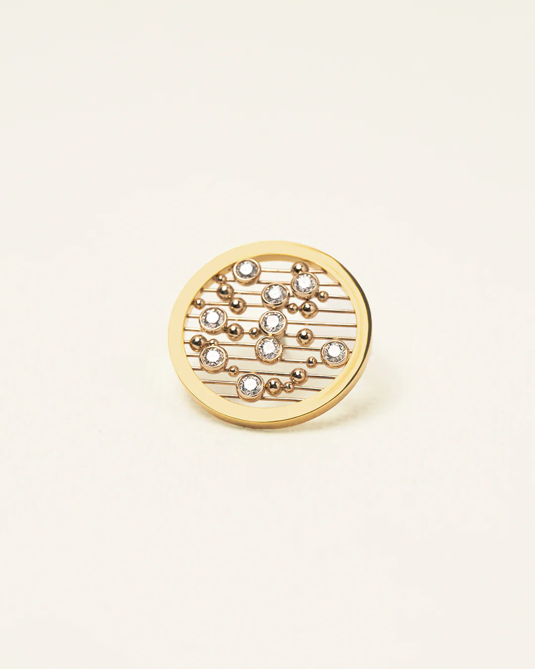 STRINGS ROUND EARRING/ BROOCH