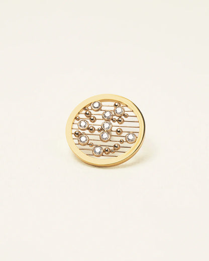 STRINGS ROUND EARRING/ BROOCH