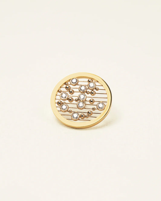 STRINGS ROUND EARRING/ BROOCH