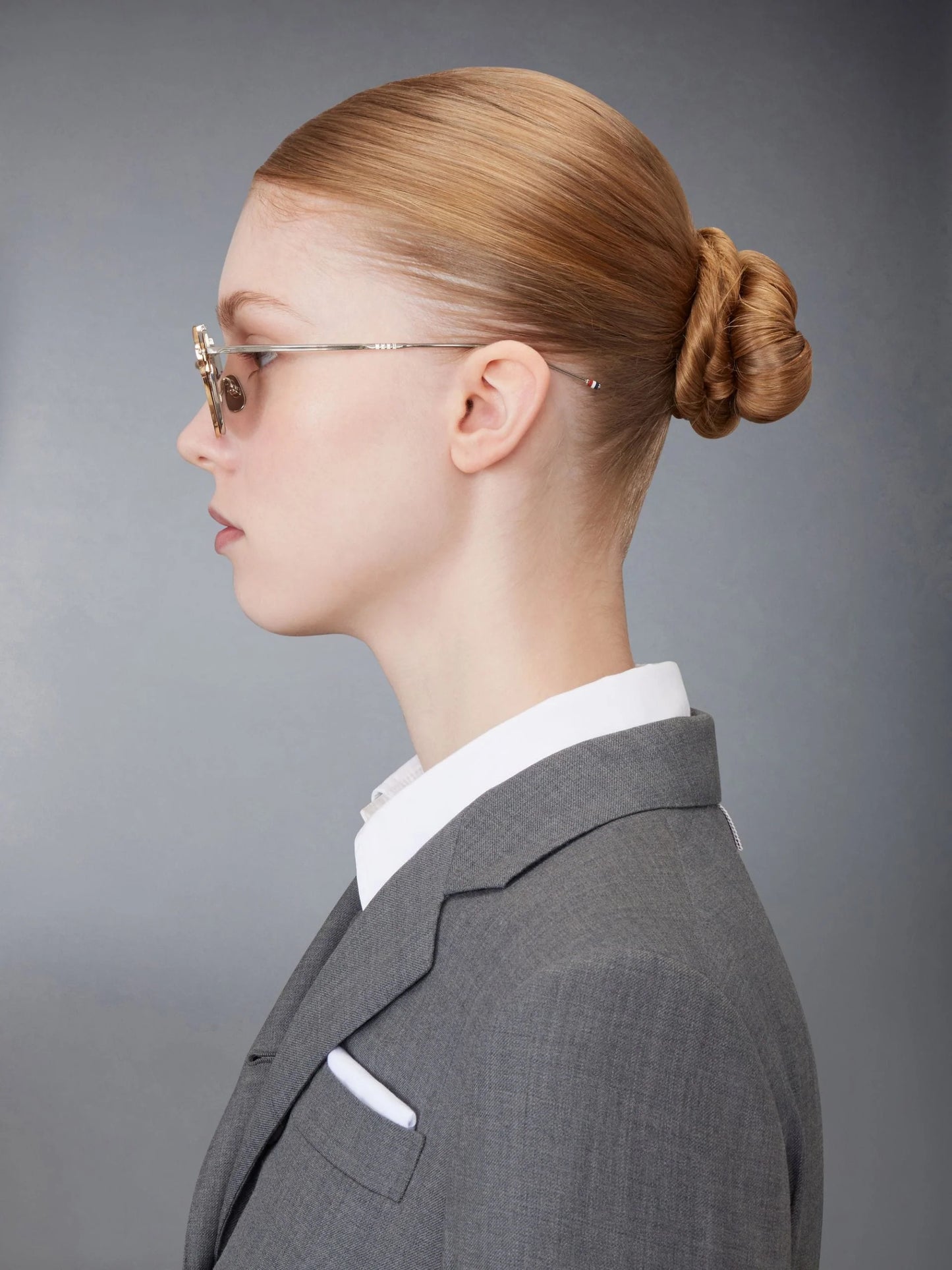 ROUND CLIP ON SUNGLASSES IN TITANIUM - GOLD