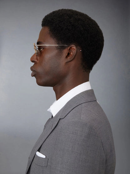 ROUND CLIP ON SUNGLASSES IN TITANIUM - GOLD