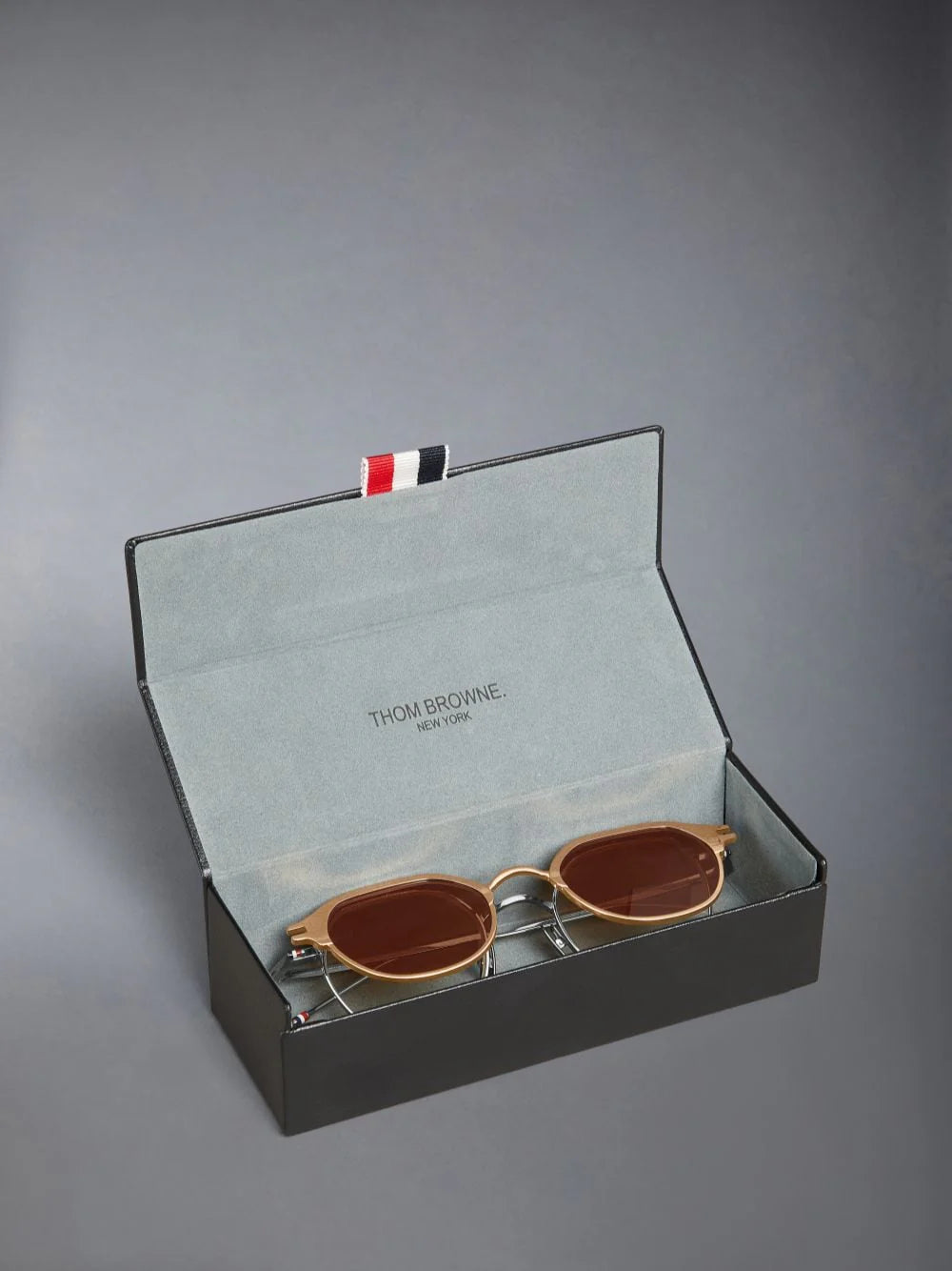 ROUND CLIP ON SUNGLASSES IN TITANIUM - GOLD