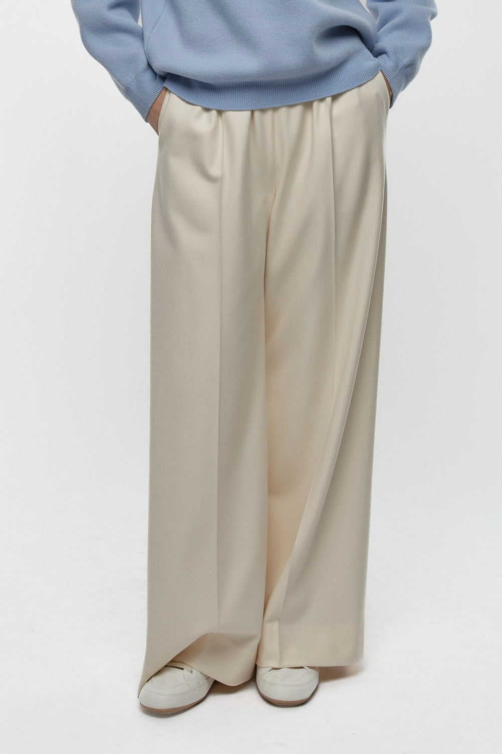 HONEY WARM WIDE PANTS WHITE